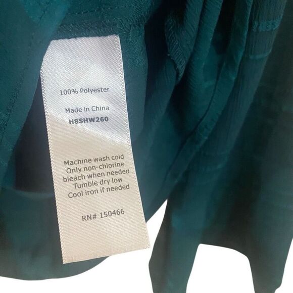 41 Hawthorne green vneck flowy sleeve medium - Picture 4 of 5